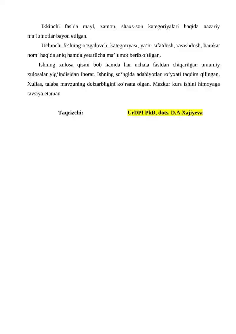 "Fe’lning Grammatik Kategoriyalari" 2