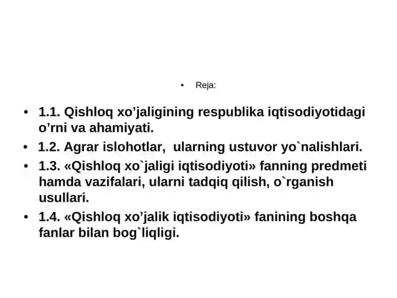Qishloq xo'jaligi va sanoat sohasidagi o'zgarishlar 2