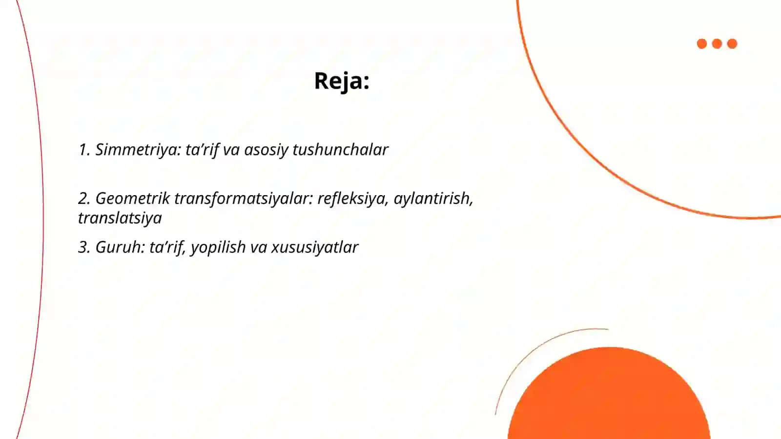 Simmetriya va gurppalar nazariyasining elementlari 2