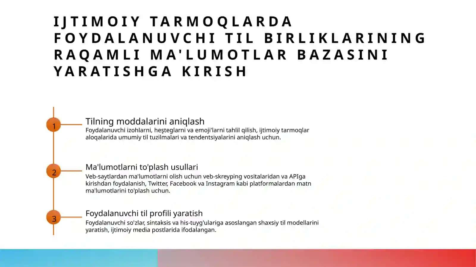 Ijtimoiy tarmoqlarda qoʼllanuvchi nutqiy birliklarning elektron baʼzasini shakillantirish 2