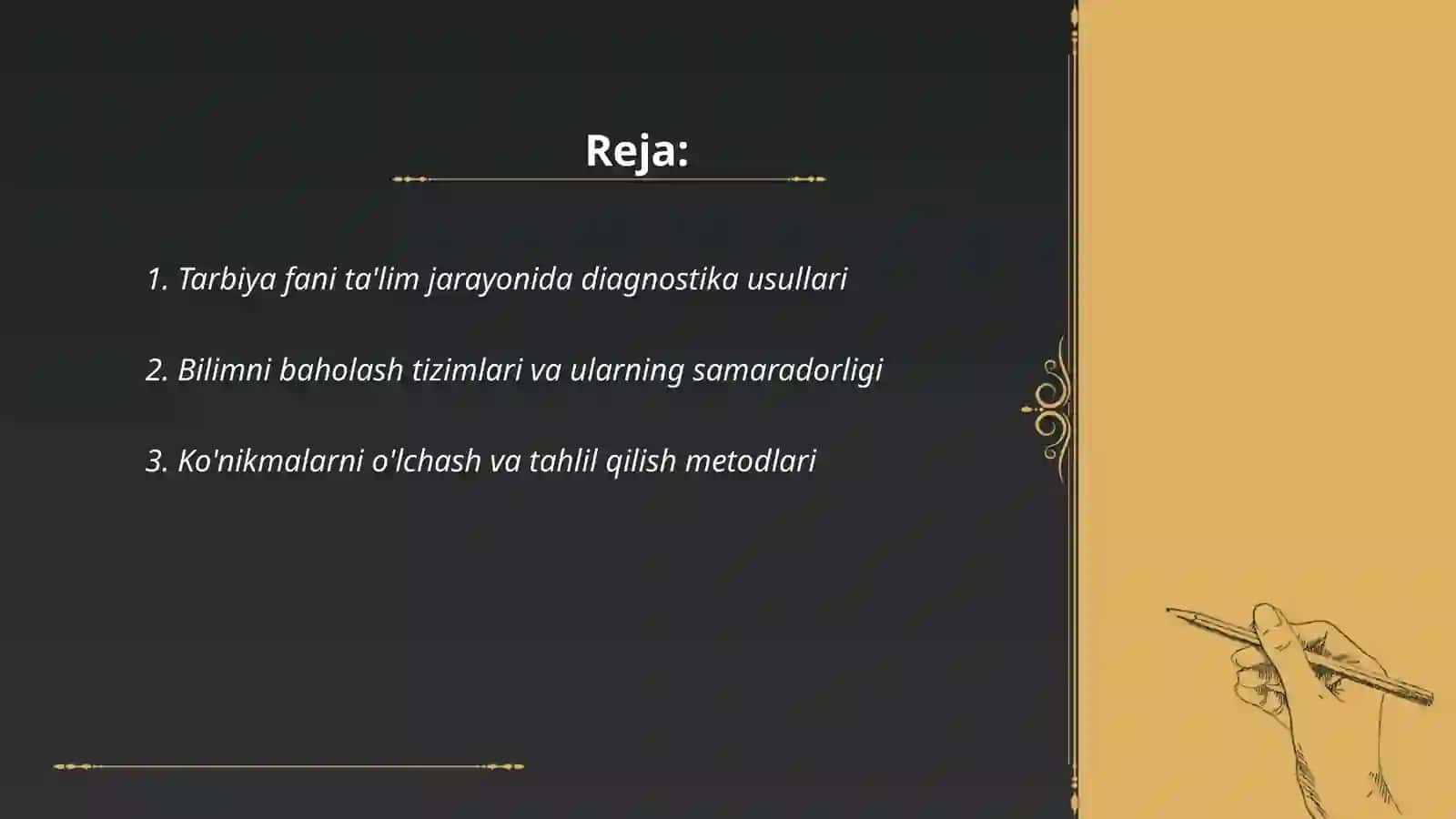 Tarbiya fani oʻqitishda bilim,koʻnikma,malakalarini tashxis etish 2