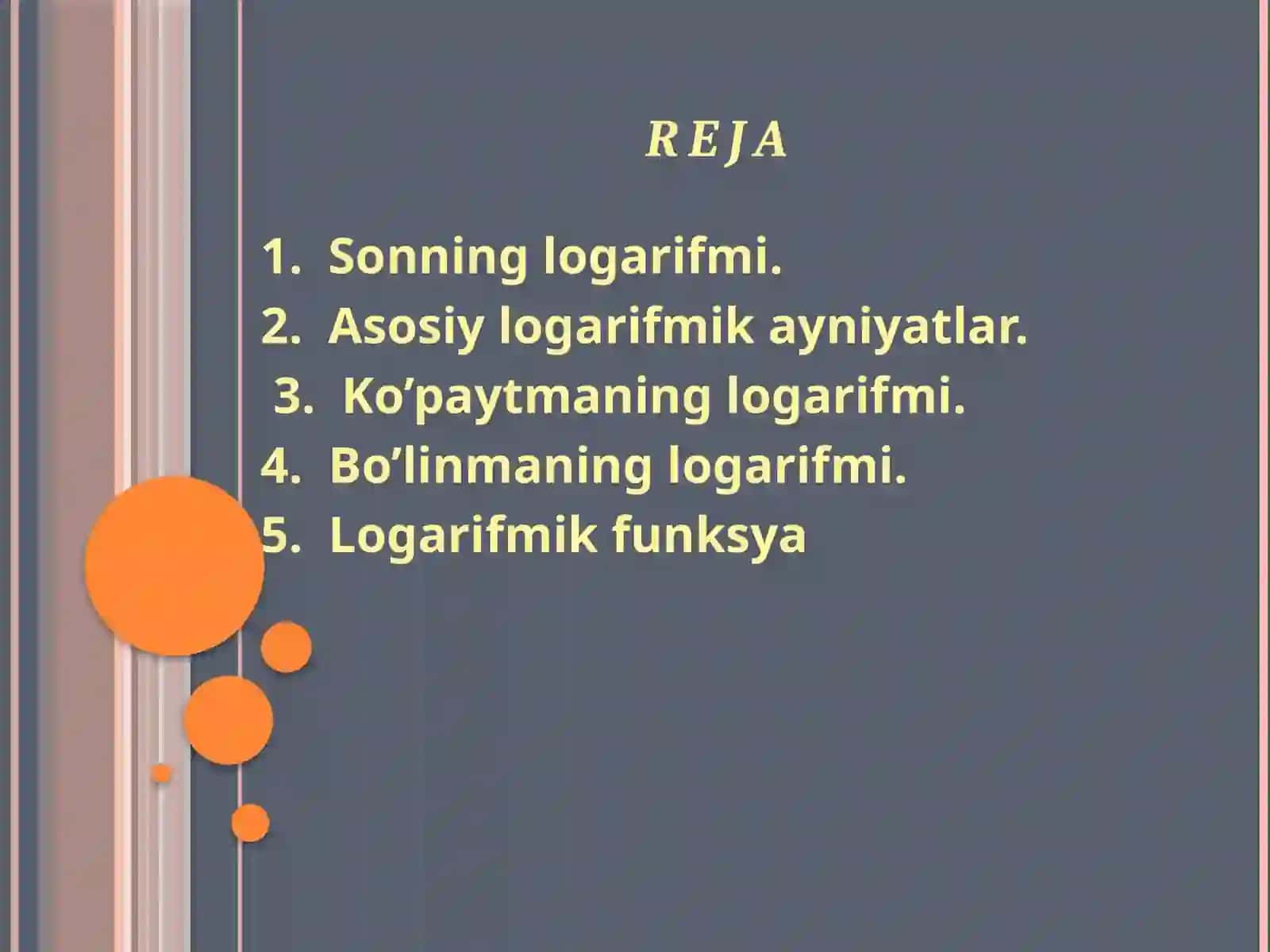 Logarifm funksiyasi 2