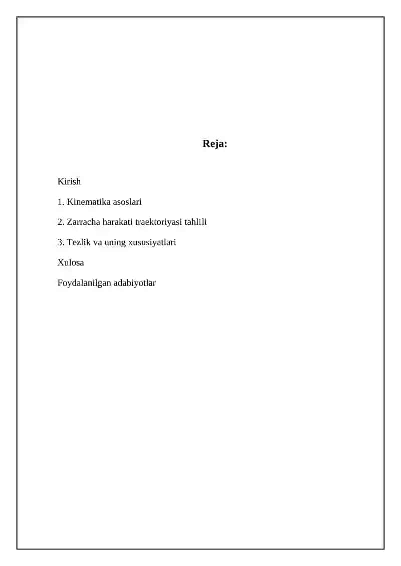 Kinematika asoslari 2
