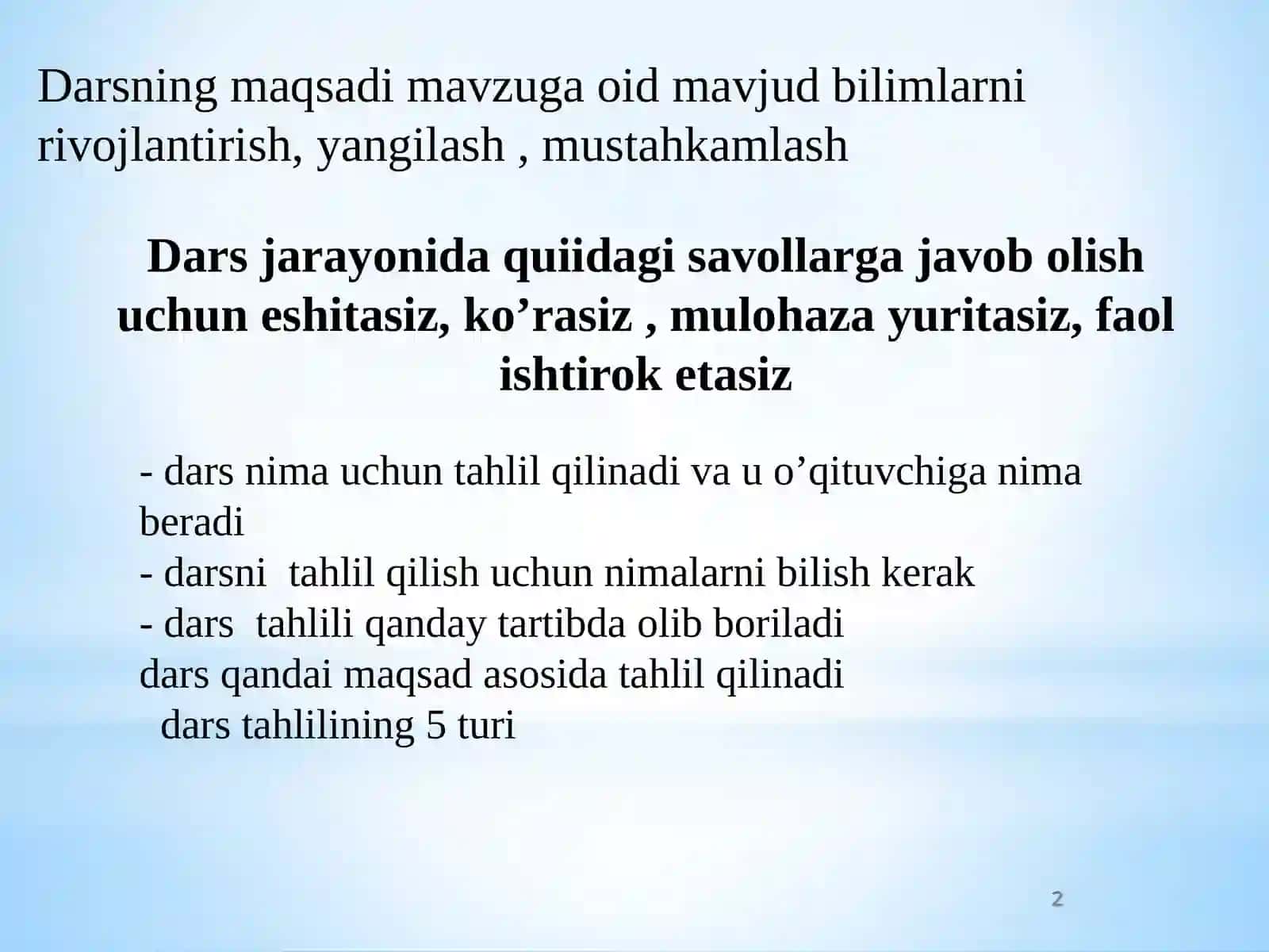 GEOGRAFIYADARSLARINI KUZATISH VA TAHLIL QILISH 2