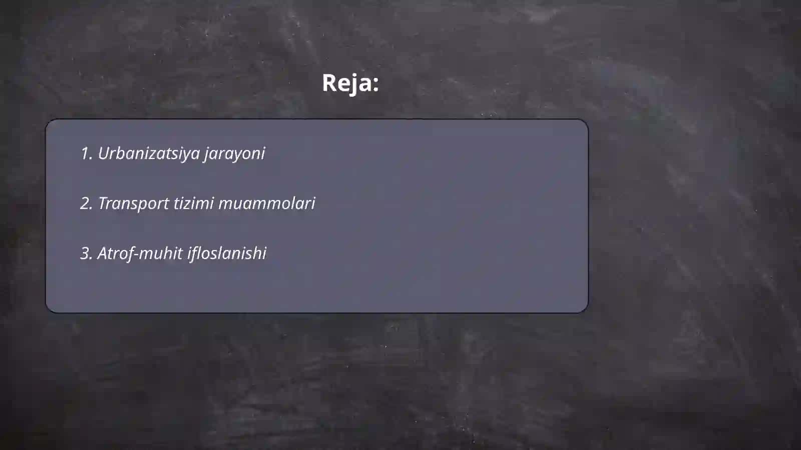 Urbanizatsiya jarayoni 2