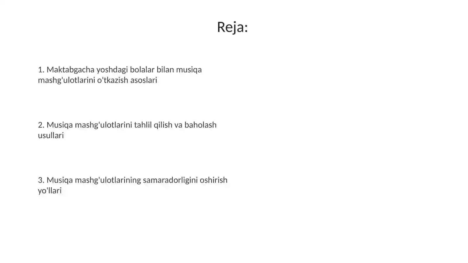 Musiqa faoliyati maktabgacha talim tashkilotlarida 2