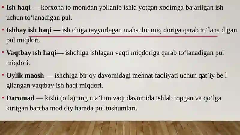 ISTE’MOLCHILARNING DAROMADLARIVA XARAJAT TURLARI 2