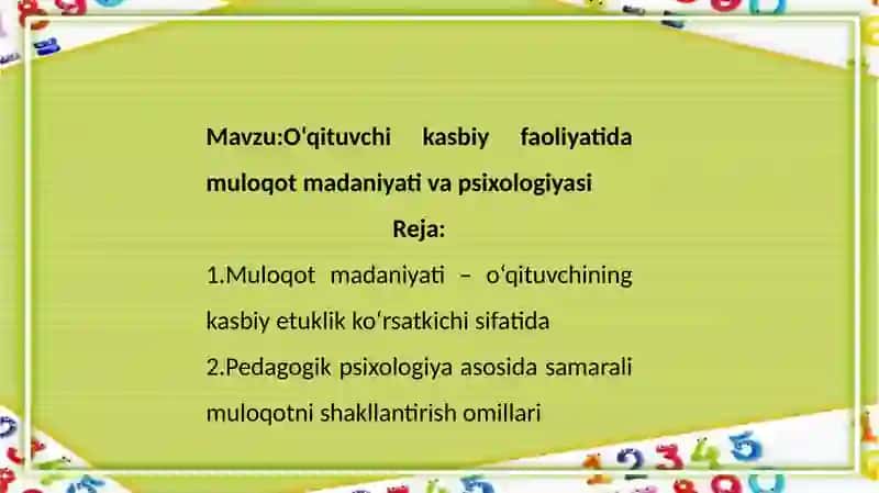 Pedagogik mahorat fanidan tayyorlagan taqdimoti 2