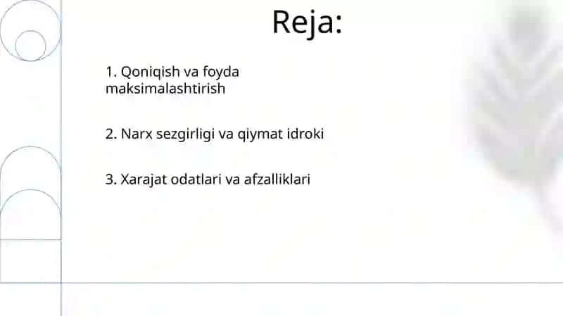 Iste'molchining bozordagi xatti harakati va uning tanlovi nazariyasi 2