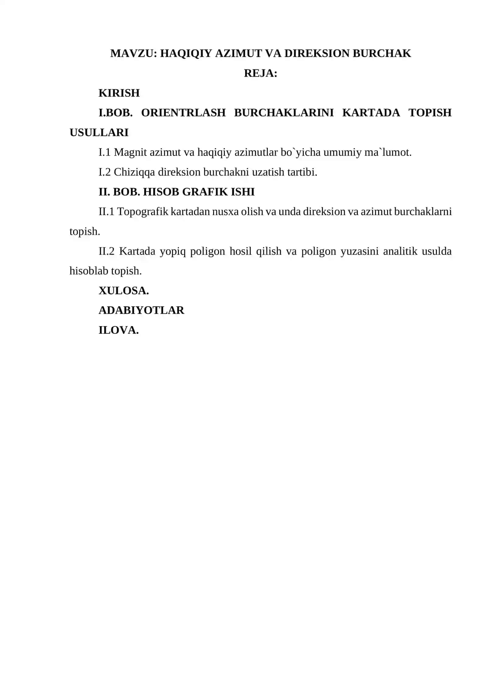 HAQIQIY AZIMUT VA DIREKSION BURCHAK 2