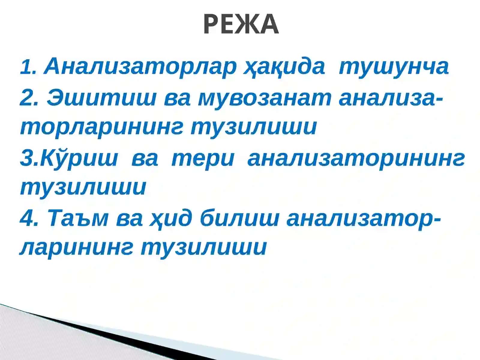 Анализаторларнинг тузилши ва аҳамияти 2