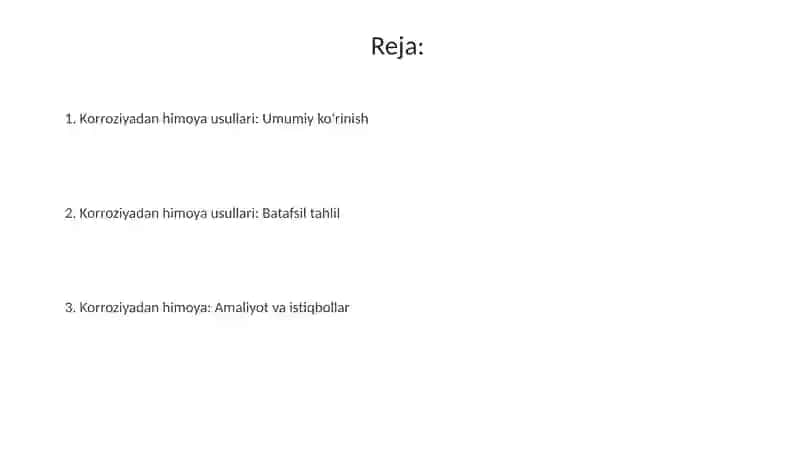 Korroziyani yo'qotish usuli 2