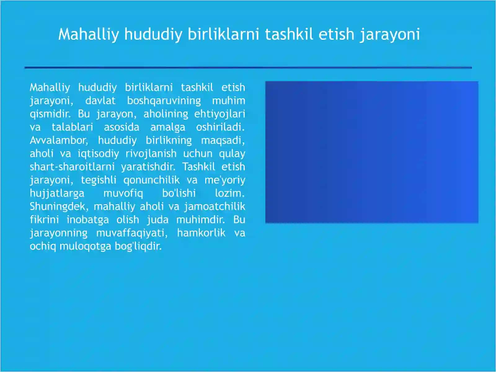 Mahalliy hududiy birliklarni tashkil etish jarayoni 2