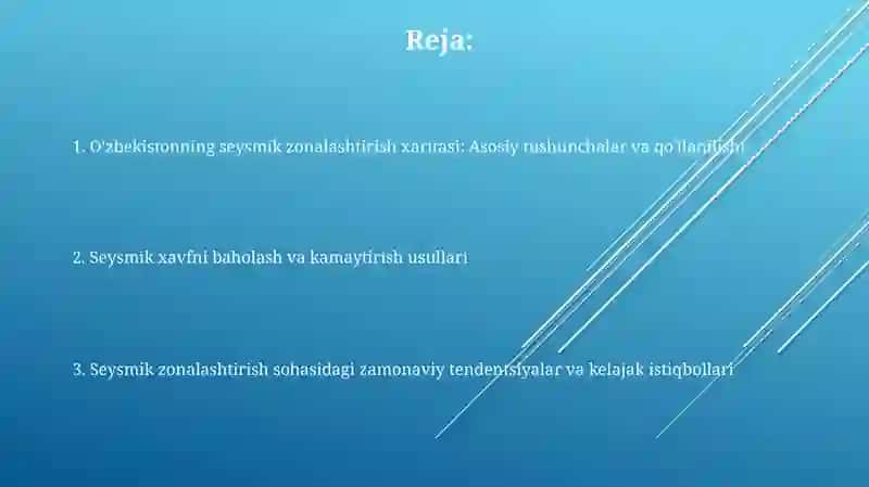 O'zbekistonning seysmik rayonlashtirish xaritasi bilan ishlash 2