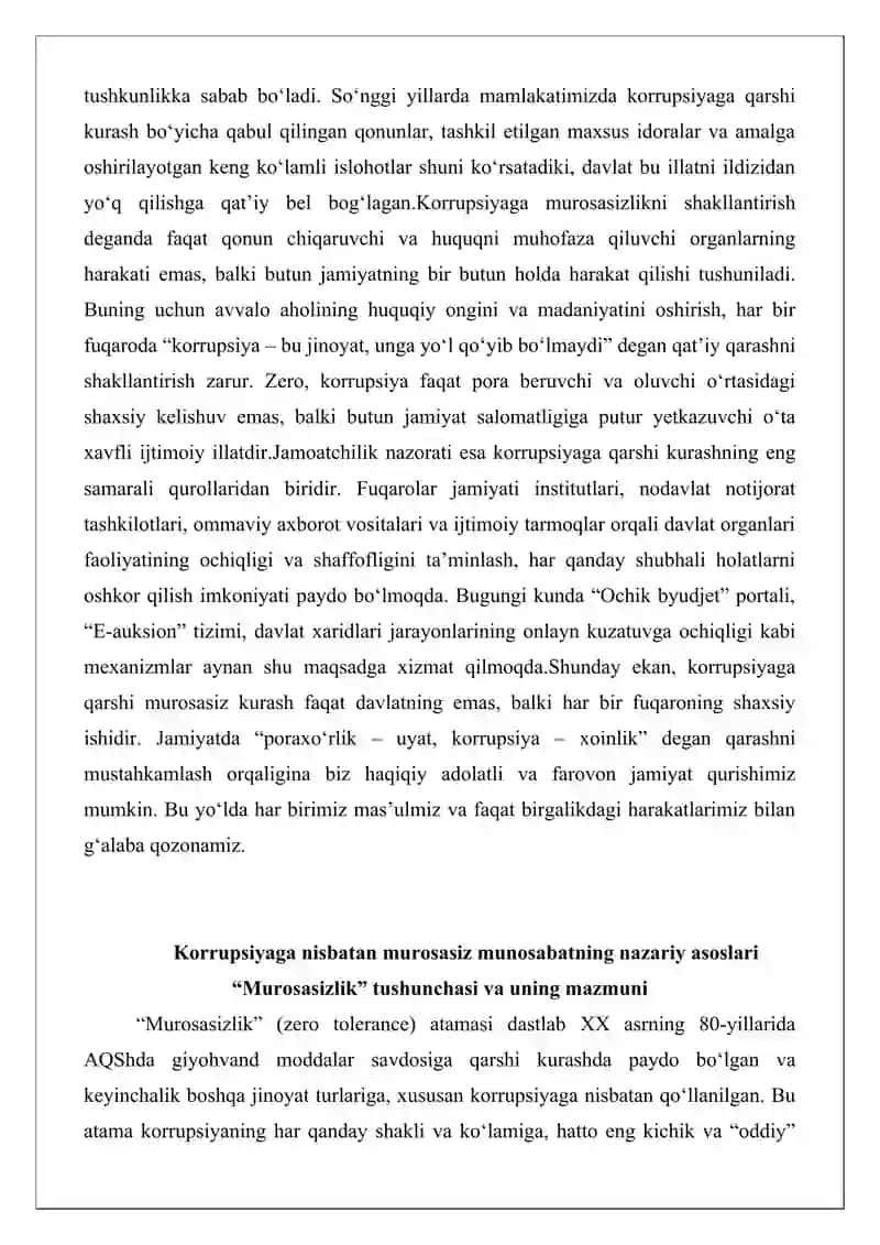 Jamiyatda korrupsiyaga nisbatan murosasiz munosabatni shakllantirish 2