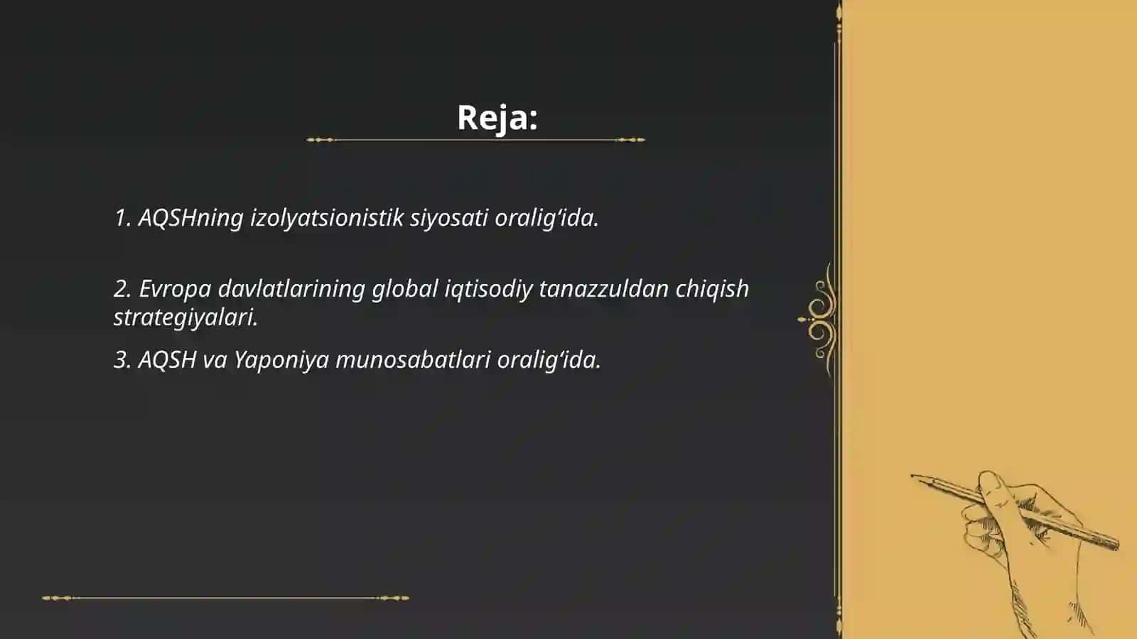 AQSH va YEVROPA ikkinchi jaxon urushi oraligʻida 2
