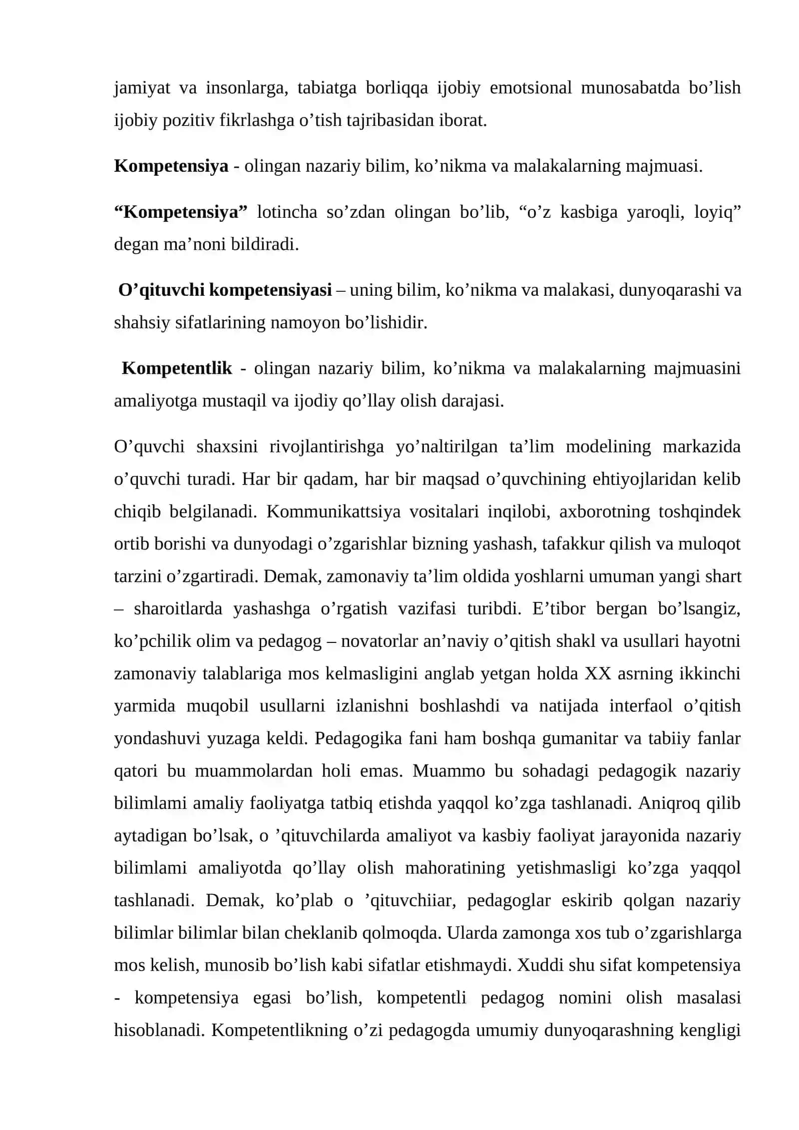 O‘qituvchi kasbiy kompetensiyasini takomillashtirish tizimi 2