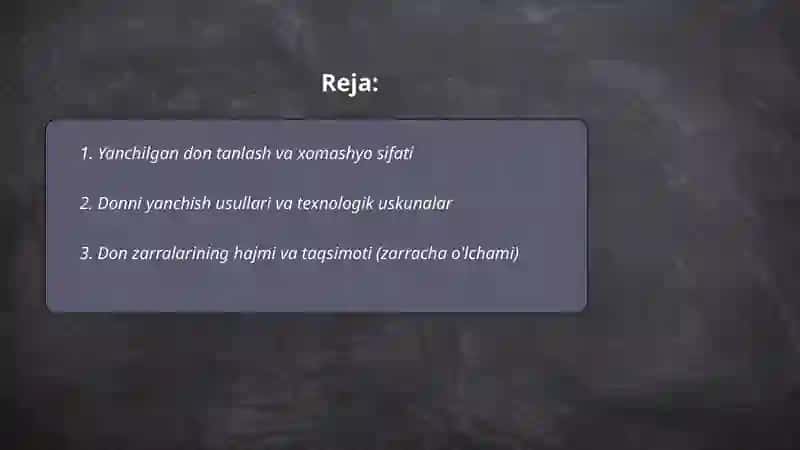 Yanchilgan donli non ishlab chiqarish 2