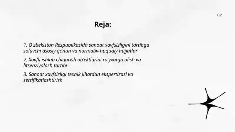 O'zbekiston Respublikasi sanoat xavfsizligini sohasidagi qonunchiligi 2