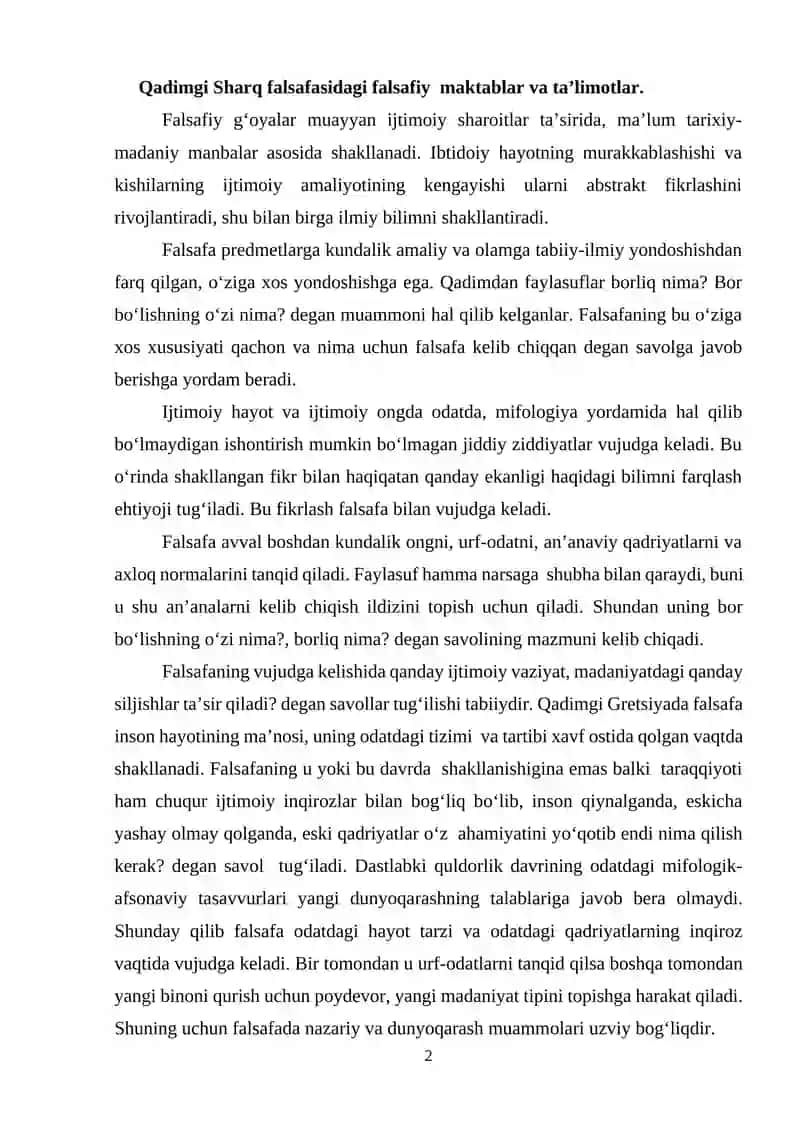 Qadimgi Sharq falsafasidagi falsafiy maktablar va ta’limotlar 2