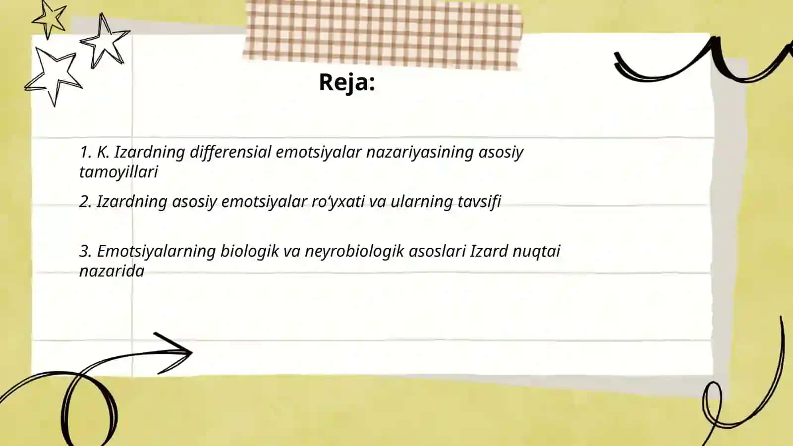 K. Izardning differensial emotsiyalar nazariyasi 2