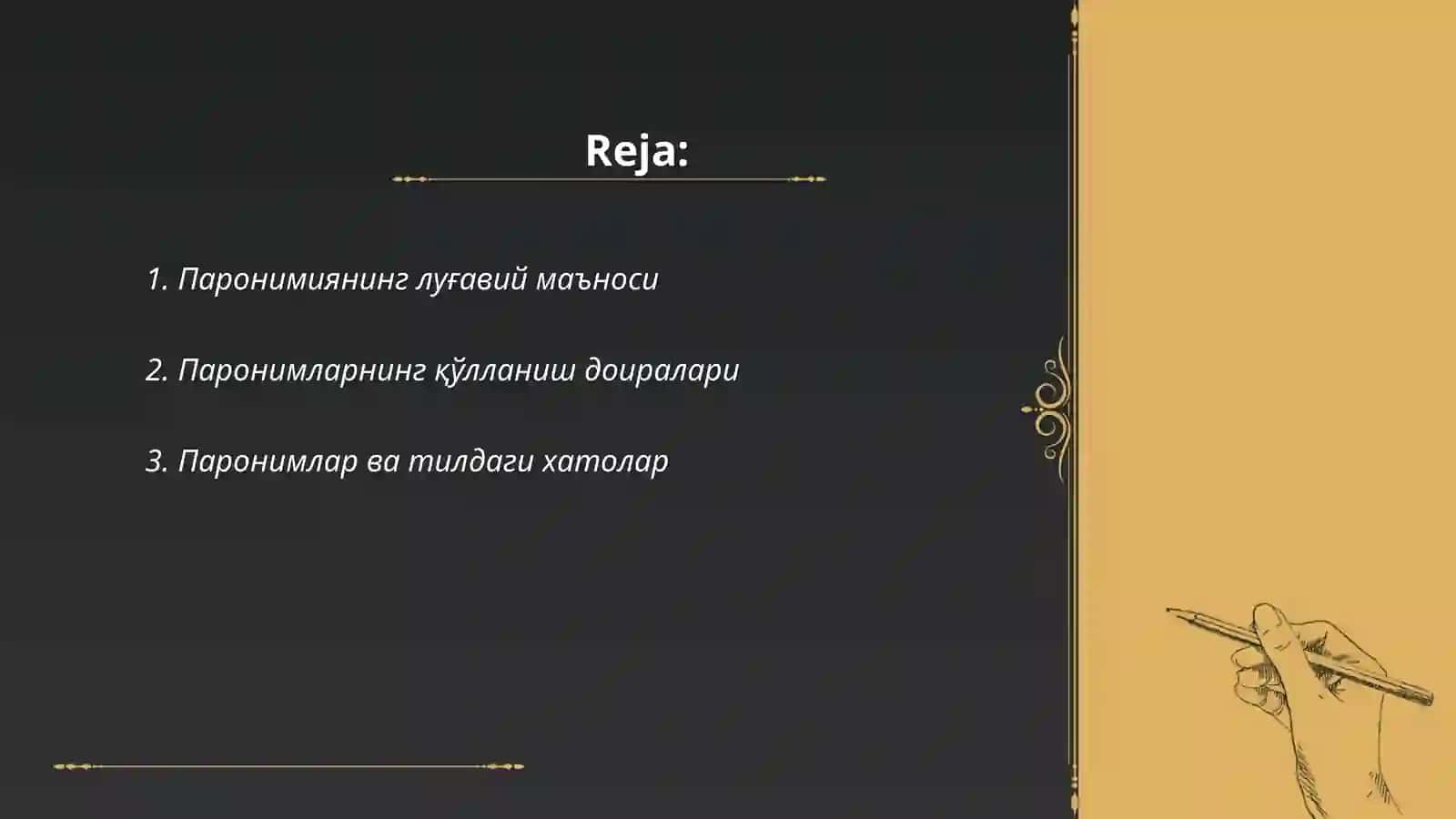 Paronimiya, diponimiya, graduonimiya, partonimiya haqida 2