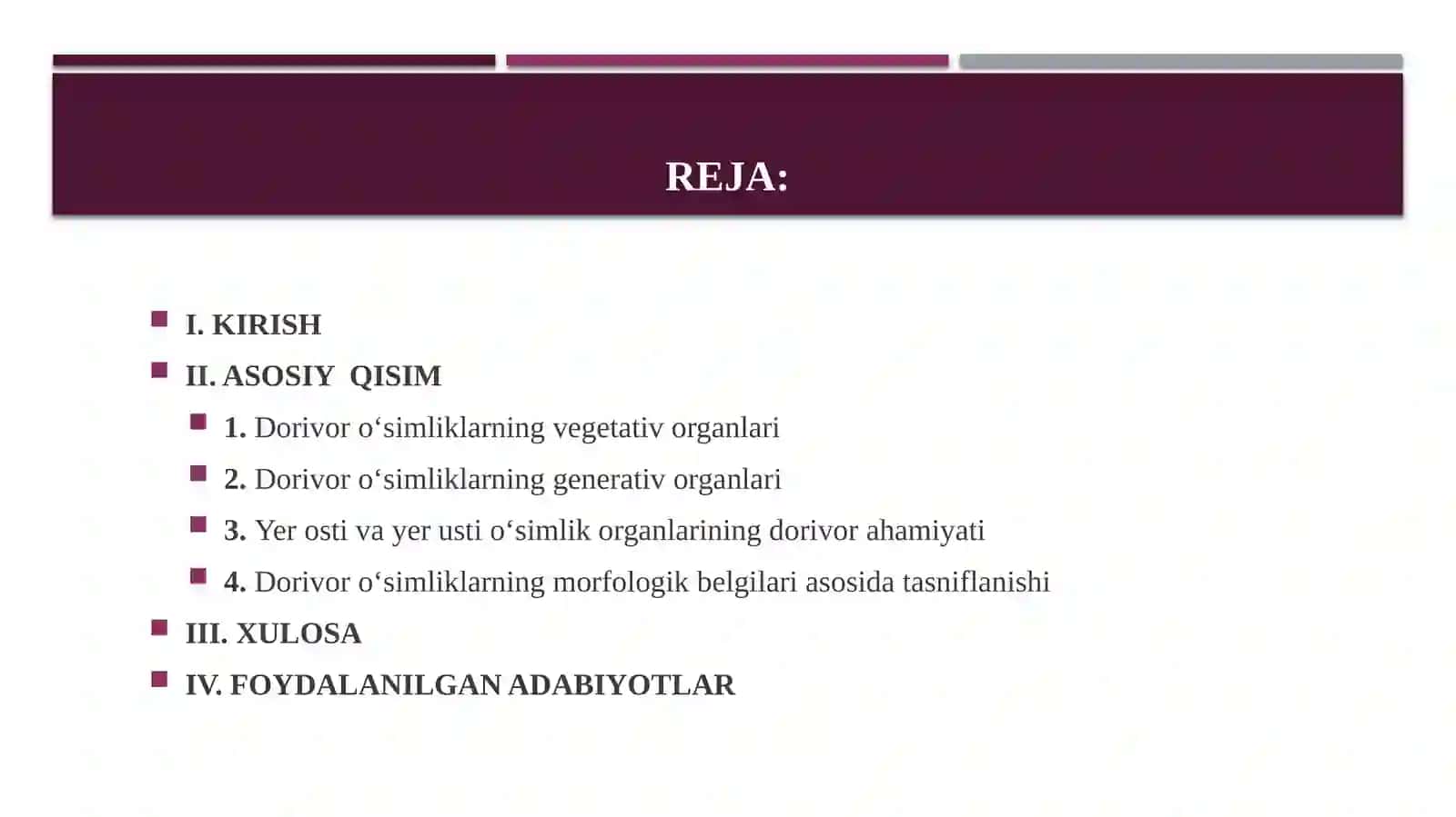 Dorivor òsimliklarning morfologik belgilari 2