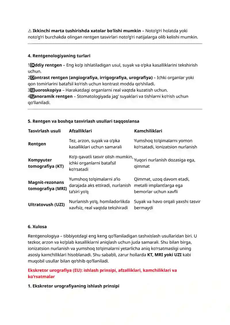Rentgenologiya: ishlash prinsipi, afzalliklari va kamchiliklari 2
