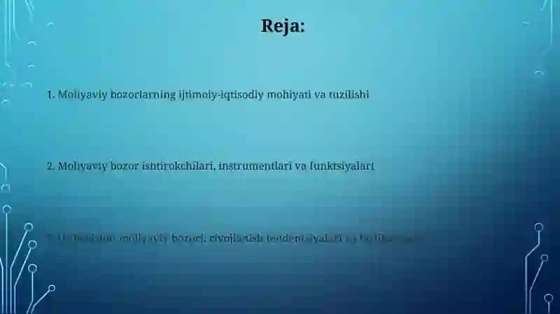 Moliyaviy bozorlar:ijtimoiy iqtisodiy mohiyati va tarkibi 2