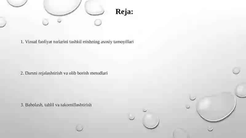 Tasviriy faoliyat turlariga oid mashg'ulotlarni tashkil qilish metodikasi 2