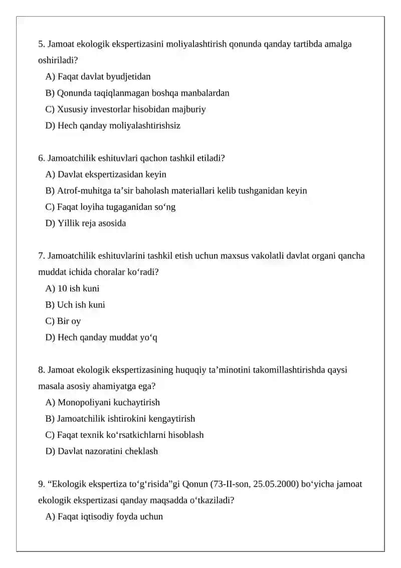Jamoat ekologik ekspertizisini huquqiy ta’minlashni takomillashtirish masalalari 2