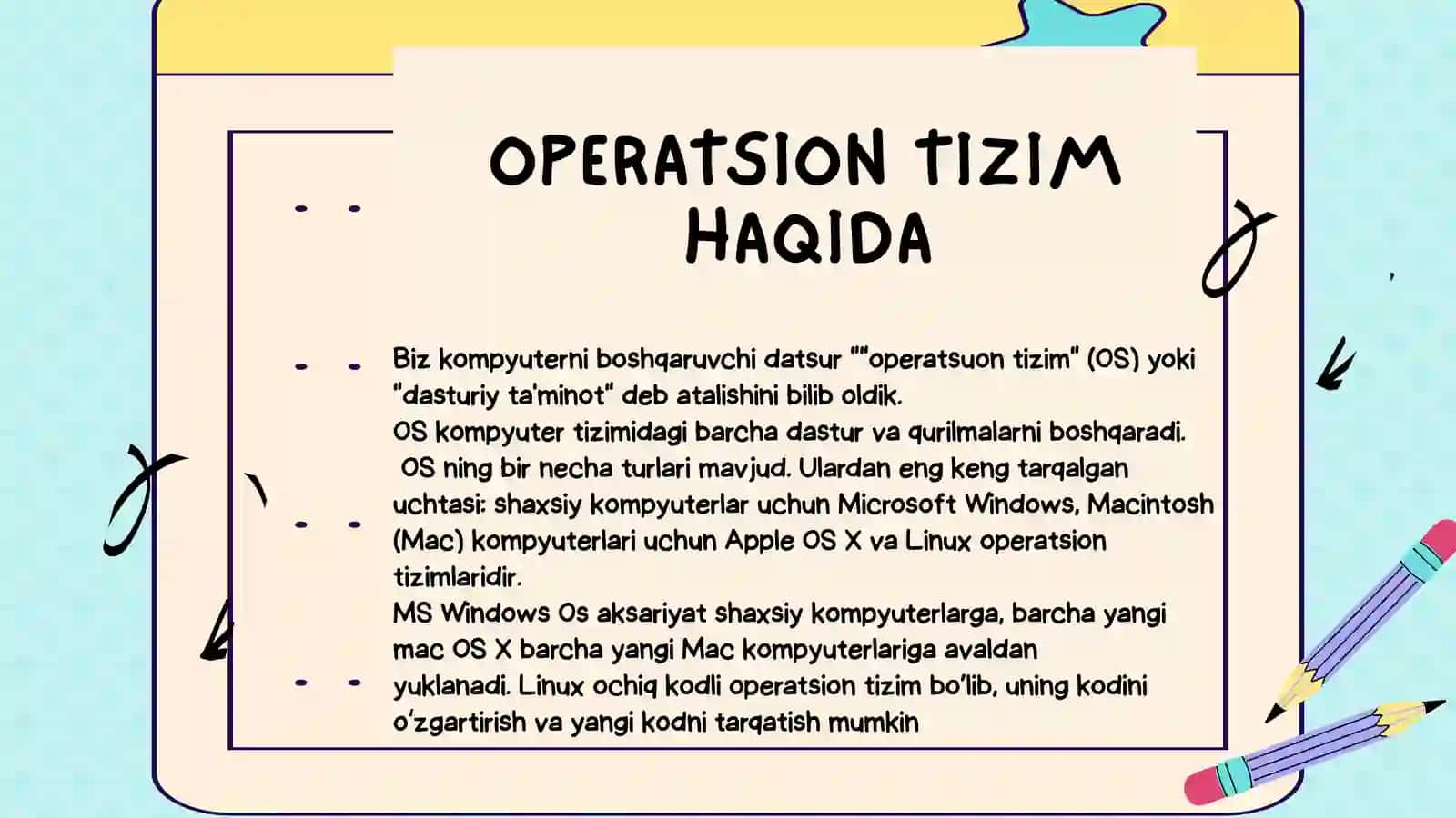 OPERATSION TIZIMLAR 2