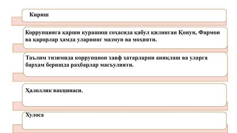 Korruptsiyaga qarshi kurashish sohasida qabul qilingan Qonun, Farmon va qarorlar 2