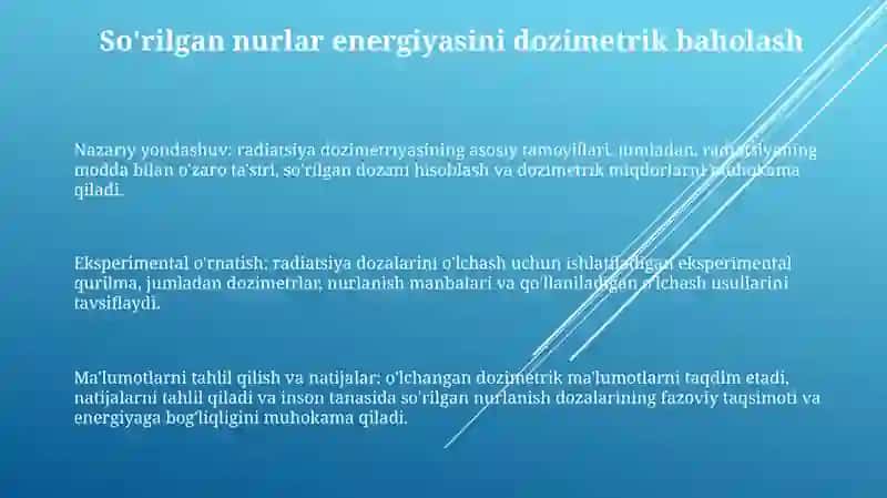 Yutilgan Nurlar Energiyasini Dozimetrik Baholash 2