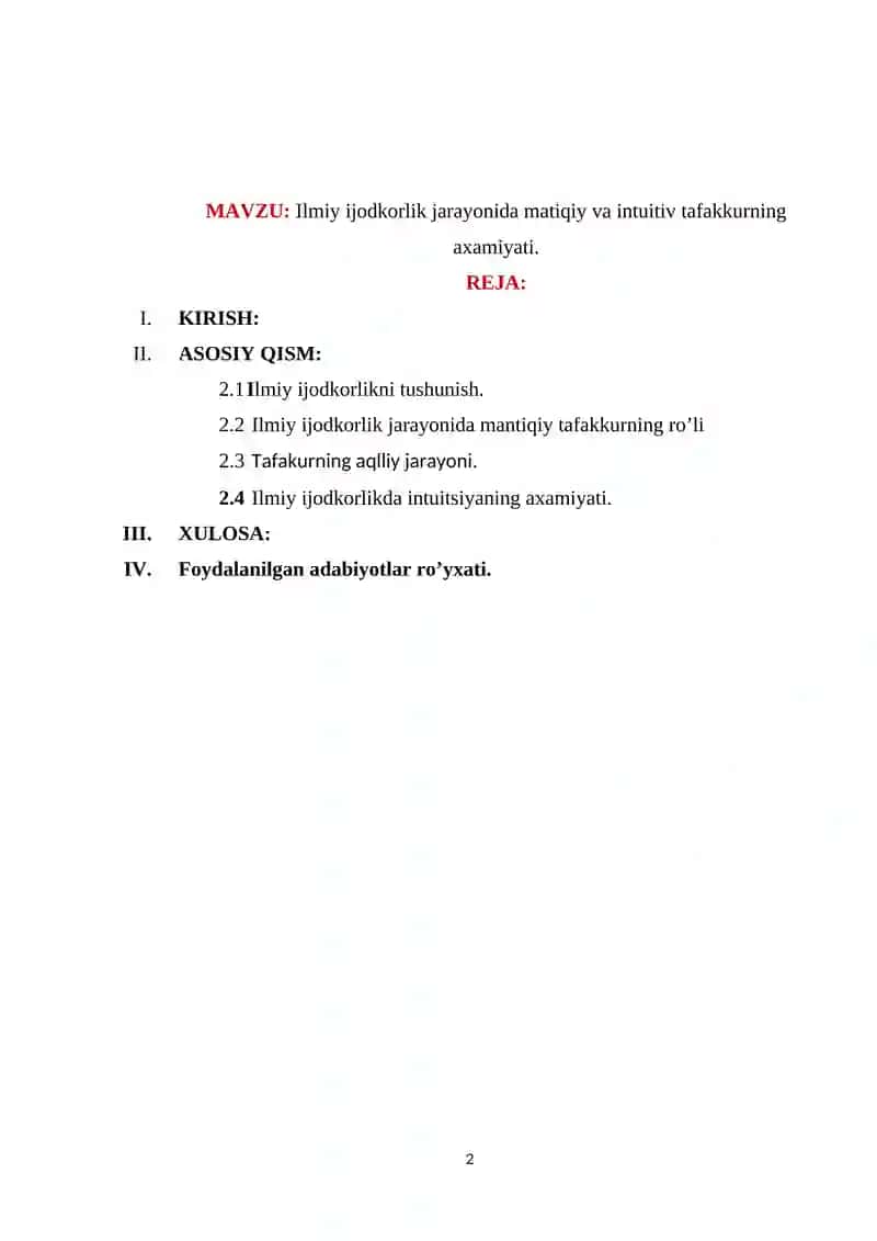 Ilmiy Ijodkorlik Jarayonida Matiqiy va Intuitiv Tafakkurning Axamiyati 2