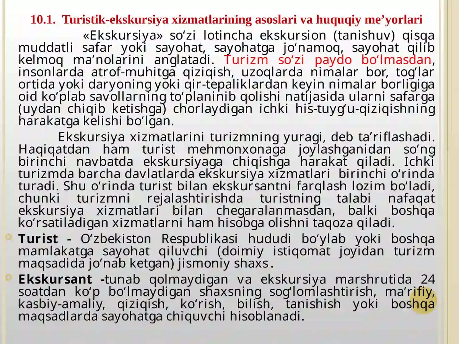GID -EKSKURSIYA XIZMATLARINI AMALGA OSHIRISH JARAYONLARI 2