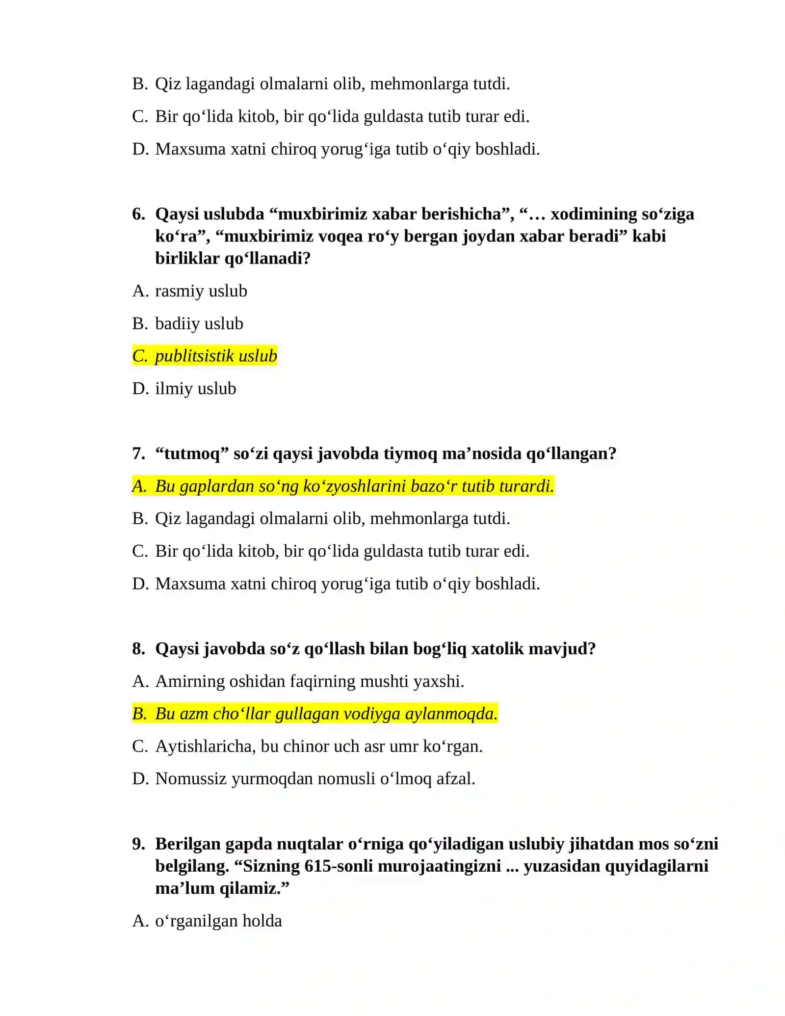 ARGOS TEST – DAVLAT TILI 2