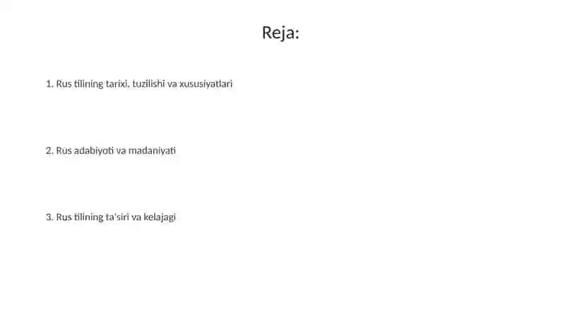 Rus tilining tarixi va rivojlanishi 2