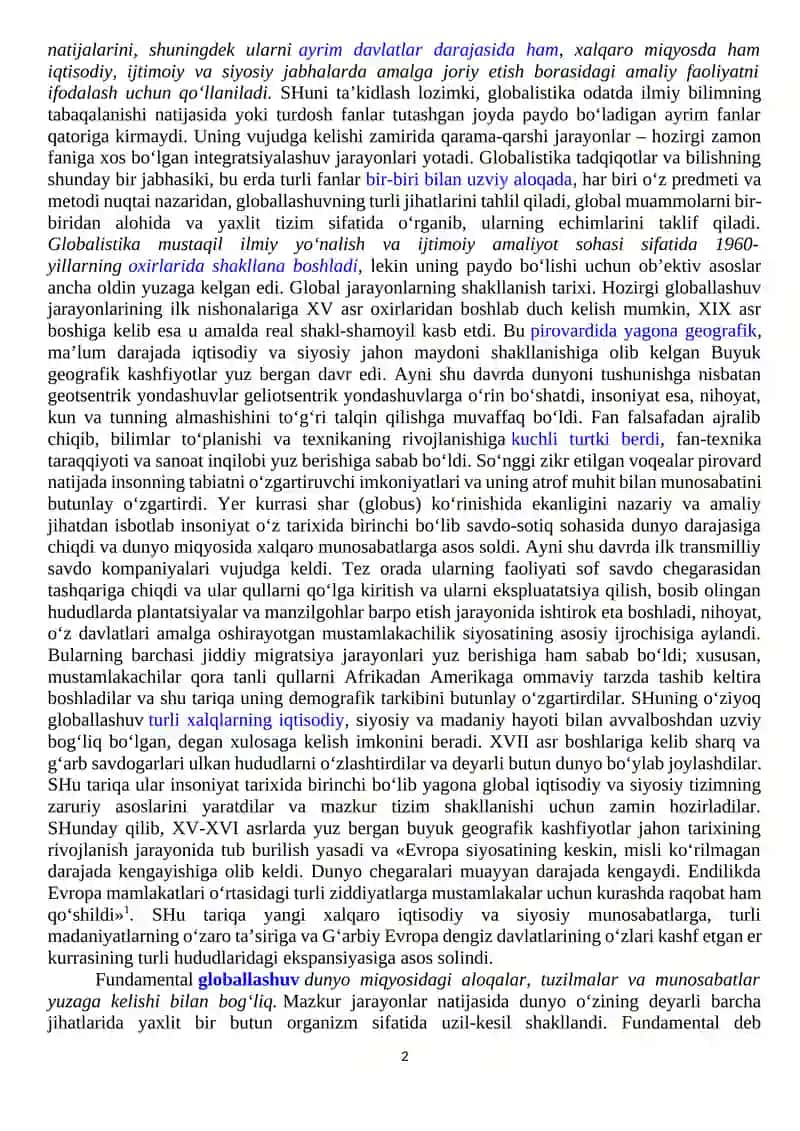 Globallashuv va Barqaror Taraqqiyot Falsafasi 2