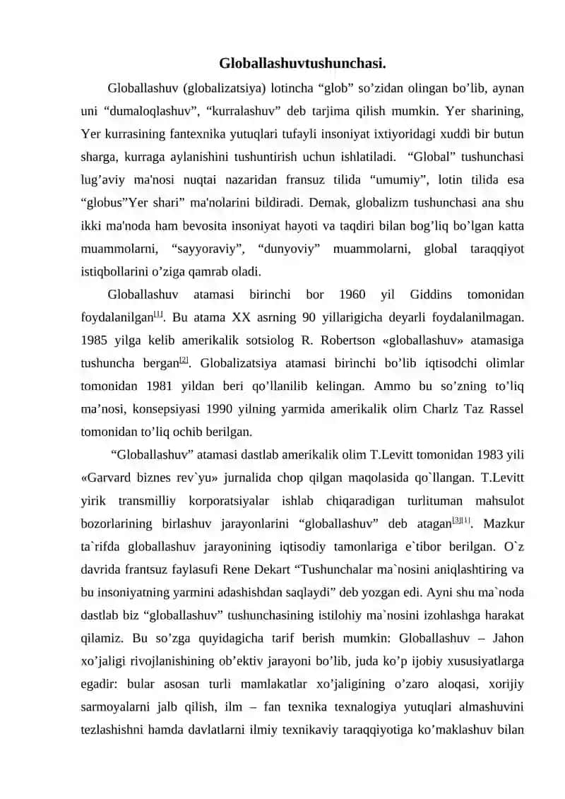 Glabal jarayonlar va barqaror taraqqiyot falsafasi 2