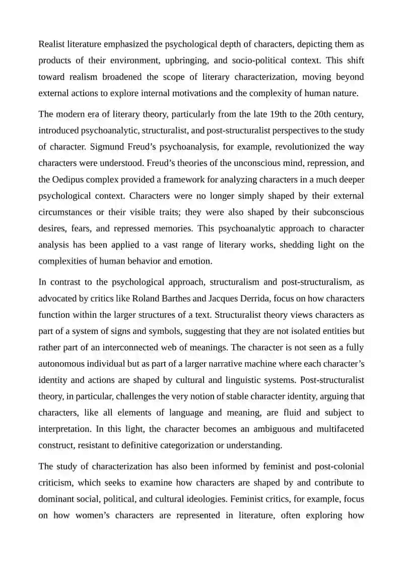 THEORETICAL FOUNDATIONS OF CHARACTER ANALYSIS IN LITERATURE 2