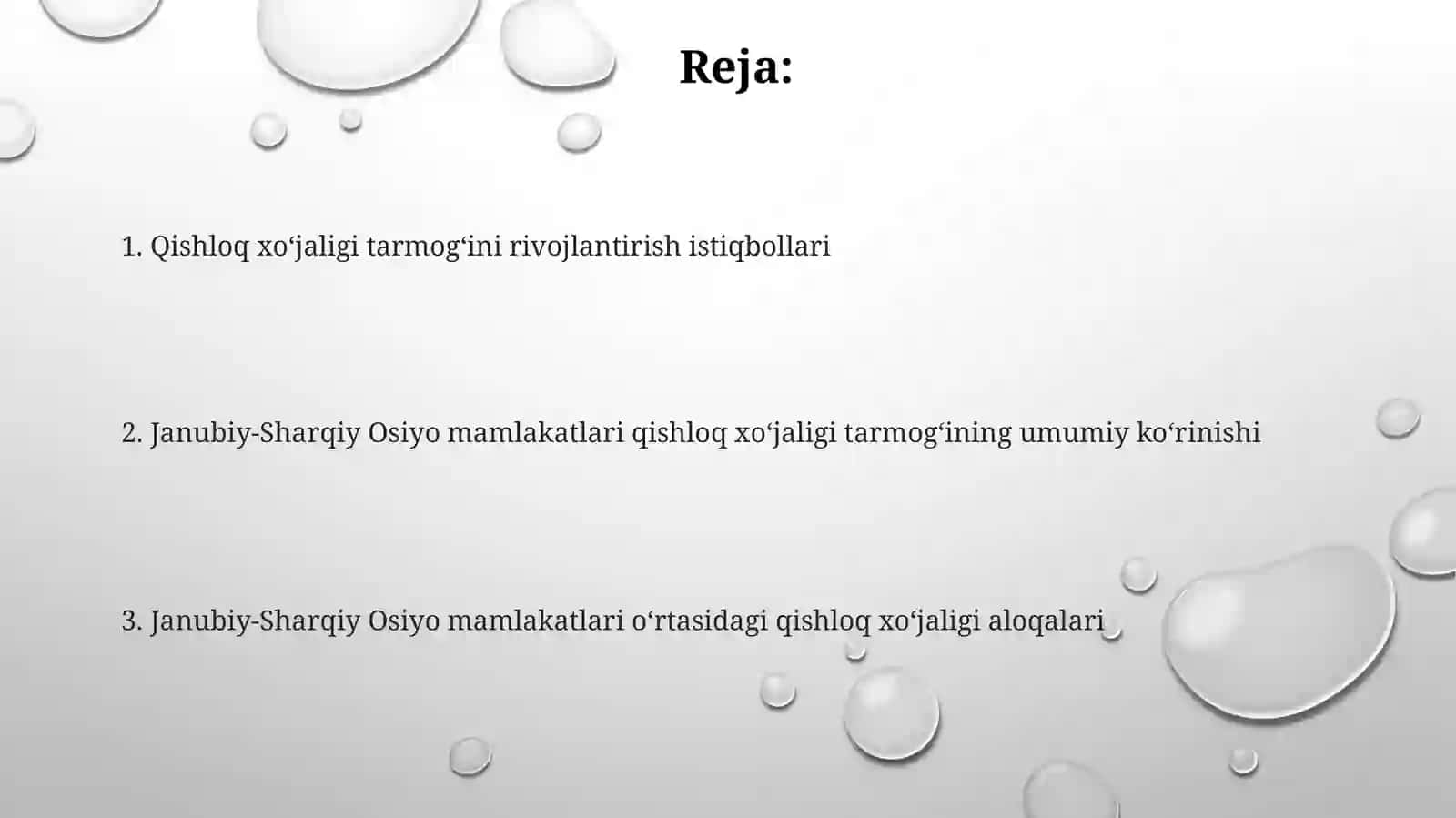 Janubiysharqiy Osiyo mamlakatlarining qishloq xoʻjaligi tarmogʻi 2