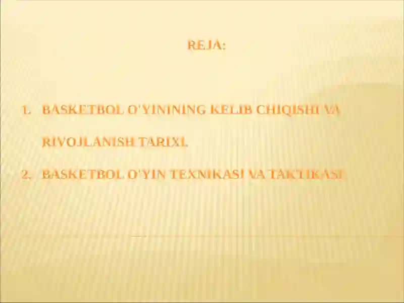 Basketbol o'yinining kelib chiqishi va rivojlanishi tarixi 2