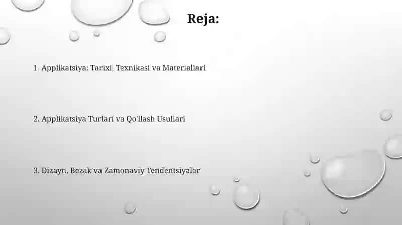Aplikatsiya usulidan foydalanib buyumlarga va ko‘rgazmalarga bezak berish 2