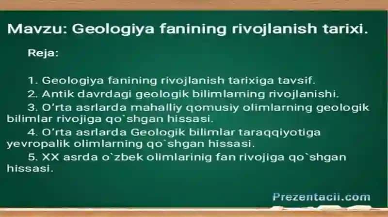GEOLOGIYA FANINING RIVOJLANISH TARIXI 2