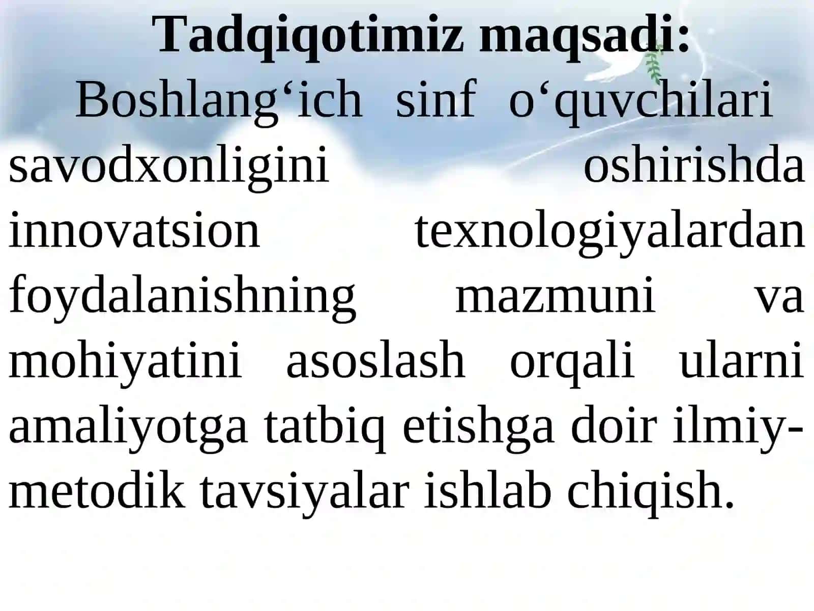 Boshlang‘ich ta’lim jarayonida innovatsion texnologiyalar orqali o’quvchilar savodxonligini oshirish metodikasi 2