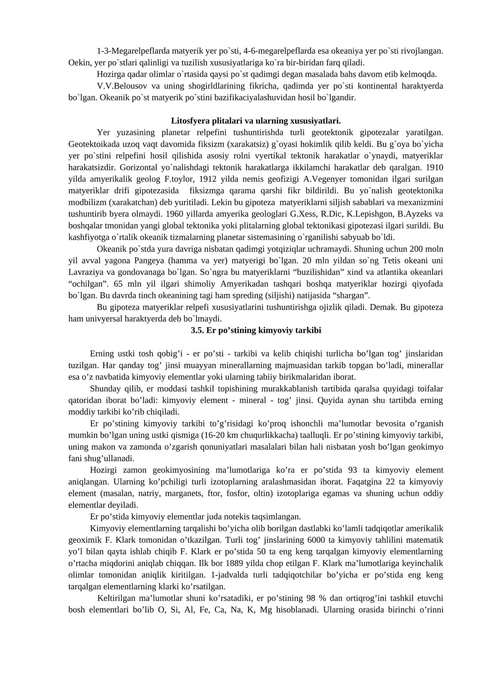 Yerning litosfyera qobig`i va uning xususiyatlari 2