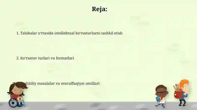 Talabalar oʻrtasida intellektual koʻrsatuvlarni tashkil etish 2
