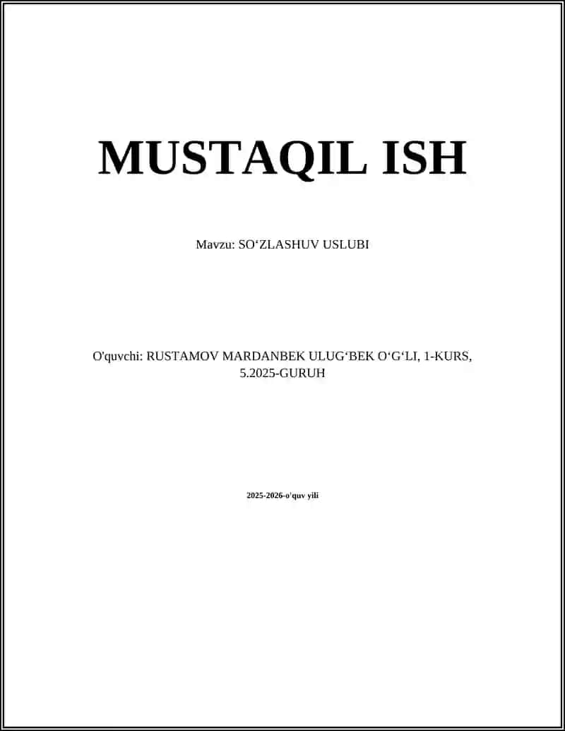 SOʻZLASHUV USLUBI 2