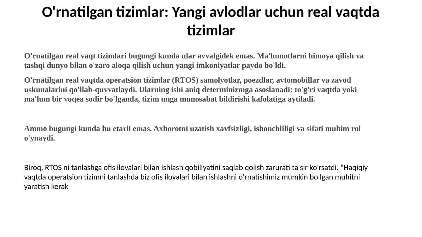 O'rnatilgan real vaqt tizimlari uchun vositalar 2